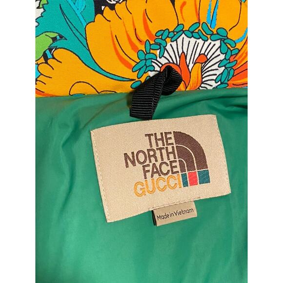 Gucci The North Face Printed Down Jacket Puffer Coat Floral GG Logo Small Womens - Picture 9 of 14